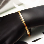 Vintage Modernist Italian 14K Gold Polished V-Link Bracelet, Chevron/Riccio Style, 5mm V-Links, Sleek Sophisticated, 585 Bracelet, 7 1/2" L