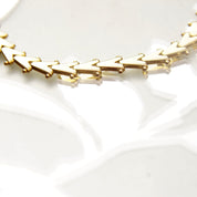 Vintage Modernist Italian 14K Gold Polished V-Link Bracelet, Chevron/Riccio Style, 5mm V-Links, Sleek Sophisticated, 585 Bracelet, 7 1/2" L