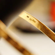 14K Flower Bangle Bracelet, Diamond-Cut Designs & Floral Motifs, Solid Yellow Gold Bangle, 5mm Wide, Stacking Bracelet