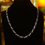 Vintage Black Oxidized & Polished Sterling Silver Chains, 4.75mm Figaro Link Necklace/Bracelet, 6.5mm Curb Link Bracelet, Industrial/Punk,