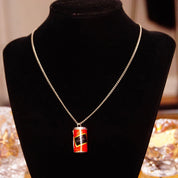 Vintage Carling Black Label Beer Can Pendant Necklace, Steel Pull Tab Beer Can Charm, 2mm Curb Chain Choker, Fun/Cute Accessories, 16" L