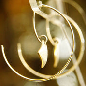 Vintage Minimalist Sterling Silver Threader Wire Hoop Earrings, Dangling Silver Diamond Charm, Hallmarked, 925 Threader Hoops, 1 1/2"
