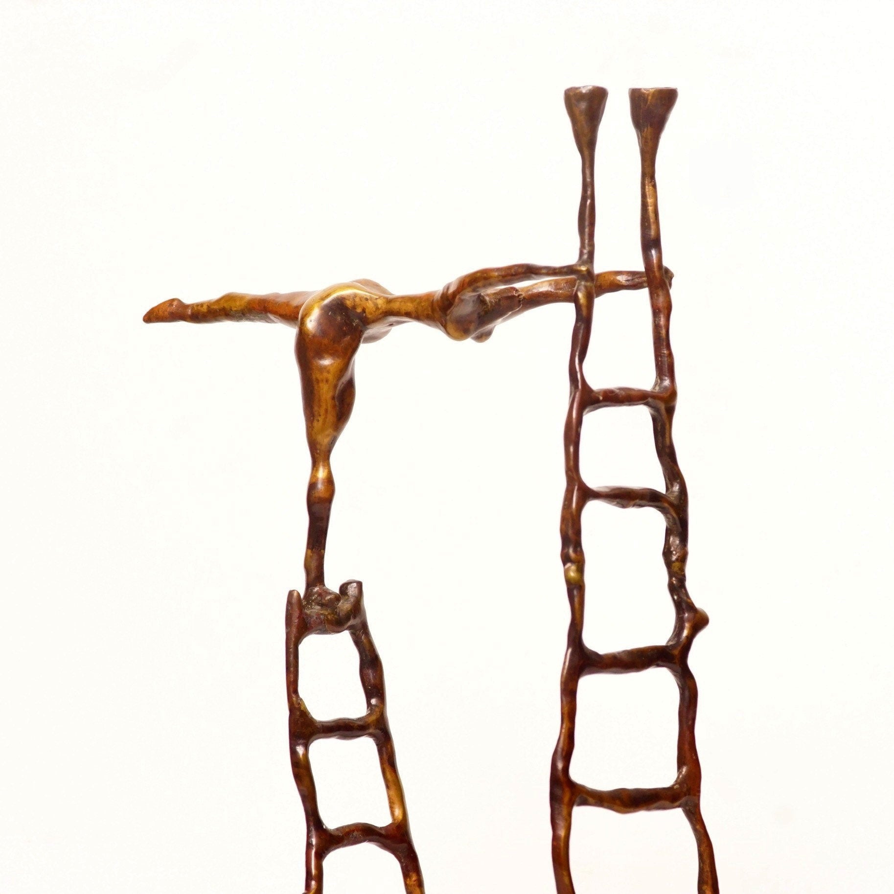 Vintage Abstract Modernist Bronze Nude Figural State/Candle Holder,