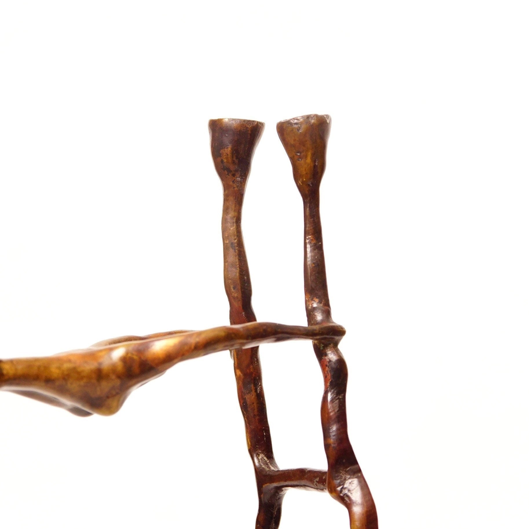 Vintage Abstract Modernist Bronze Nude Figural State/Candle Holder,