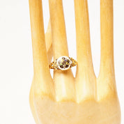 14K Enamel Order Of The Eastern Star Ring In Yellow Gold, F.A.T.A.L Women's Masonic Ring, Size 5 1/4 US