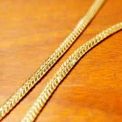 Vintage Hallmarked 18K Gold Herringbone Chain, BREV 172 AR 750, Unisex Yellow Gold Chain, 4mm Solid Gold Chain, 18" Long