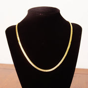 Vintage Hallmarked 18K Gold Herringbone Chain, BREV 172 AR 750, Unisex Yellow Gold Chain, 4mm Solid Gold Chain, 18" Long