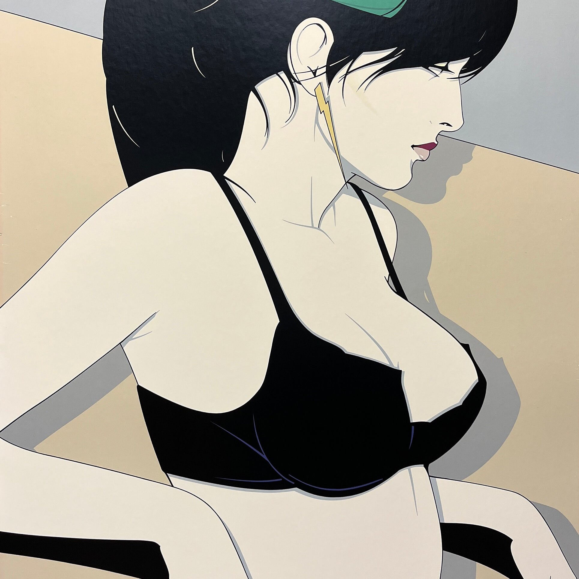 1988 Patrick Nagel The Playboy Portfolio Framed Serigraph Painting Print, Pop Art Style Illustration Of Undressed Woman, 36.25" H x 24" W