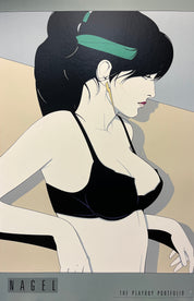 1988 Patrick Nagel The Playboy Portfolio Framed Serigraph Painting Print, Pop Art Style Illustration Of Undressed Woman, 36.25" H x 24" W
