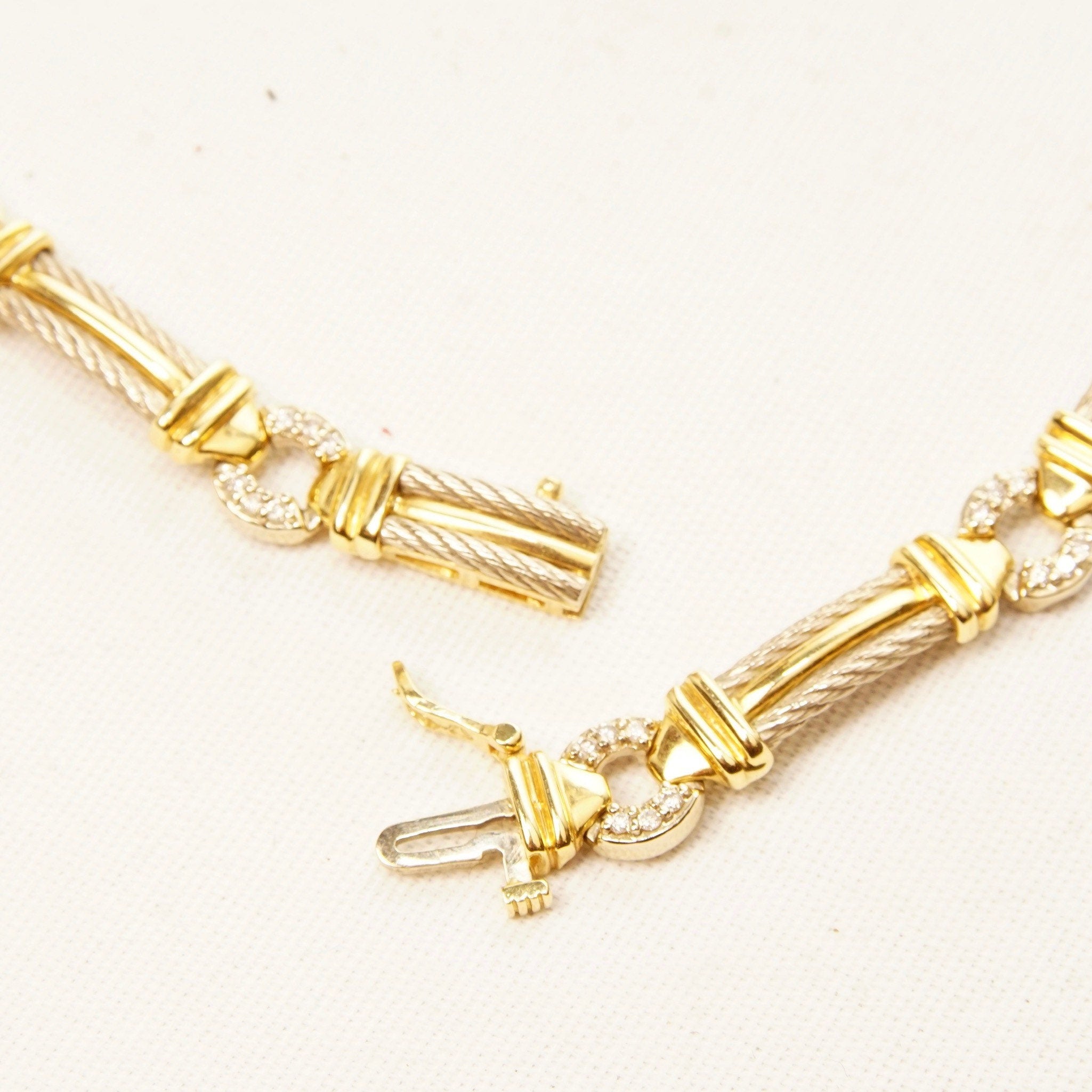 14K Diamond Panther Knocker Collar Necklace, Diamond Encrusted Pendant & Chain, 1.56 TCW, Solid 585 Gold, 16 1/4" L