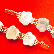 Vintage TAXCO Sterling Silver Hibiscus Flower Jewelry, Bib Necklace, Necklace Pendant, Link Bracelets, Flower Stud Earrings, C-11 MEXICO 925