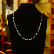 Vintage Black Oxidized & Polished Sterling Silver Chains, 4.75mm Figaro Link Necklace/Bracelet, 6.5mm Curb Link Bracelet, Industrial/Punk,