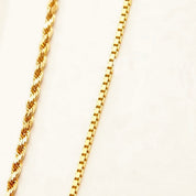 Vintage 14K Gold Chains, Thin Yellow Gold Box/Rope/Wheat/Serpentine Link Chains, Unisex, 585 Pendant Chain Necklaces, 15 3/4" - 24"