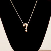 Vintage MINAS 925 Question Mark Necklace, Polished Sterling Silver Question Symbol Pendant, 1mm Boston Link Chain, Cute Choker, 16 1/4" L