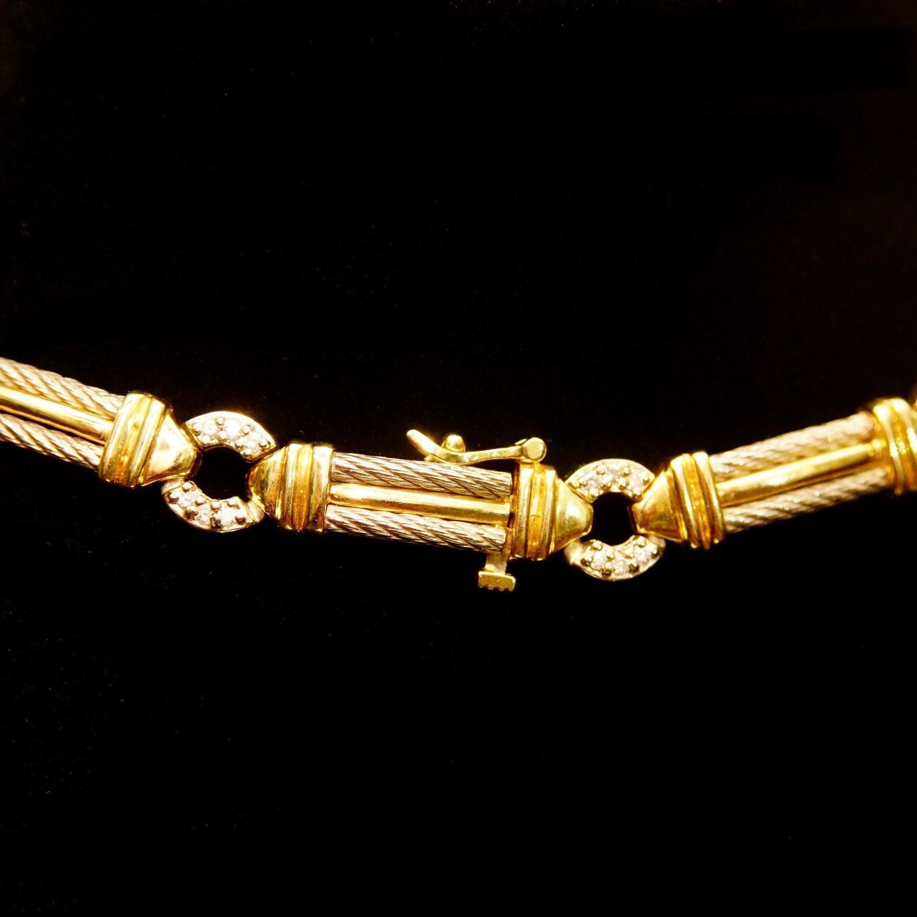 14K Diamond Panther Knocker Collar Necklace, Diamond Encrusted Pendant & Chain, 1.56 TCW, Solid 585 Gold, 16 1/4" L