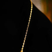 Vintage Van Dell 12KT GF Jade Bead Choker Necklace, Inline Green & Gold Bead Pendant, Delicate Yellow Gold Chain, 14 1/2" L