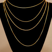 Vintage 14K Gold Chains, Thin Yellow Gold Box/Rope/Wheat/Serpentine Link Chains, Unisex, 585 Pendant Chain Necklaces, 15 3/4" - 24"