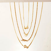 Vintage 14K Gold Chains, Thin Yellow Gold Box/Rope/Wheat/Serpentine Link Chains, Unisex, 585 Pendant Chain Necklaces, 15 3/4" - 24"