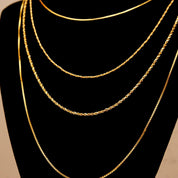 Vintage 14K Gold Chains, Thin Yellow Gold Box/Rope/Wheat/Serpentine Link Chains, Unisex, 585 Pendant Chain Necklaces, 15 3/4" - 24"