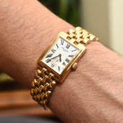 Vintage 1990s PATEK PHILIPPE Gondolo Solid 18K Gold Link Wrist Watch, 18 Jewel Movement, 5010/1 Swiss 215, 25m Water Resistant