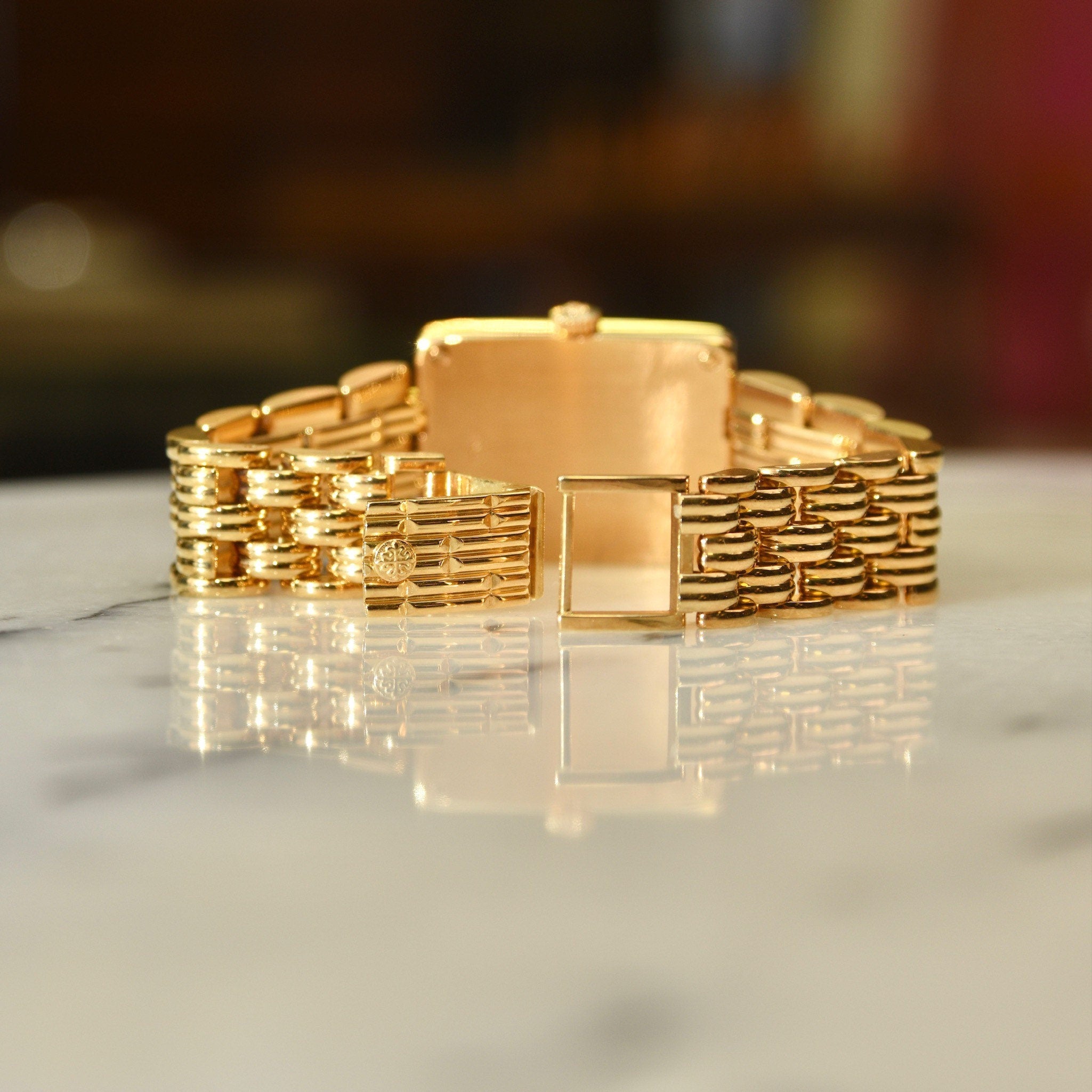 Vintage 1990s PATEK PHILIPPE Gondolo Solid 18K Gold Link Wrist Watch, 18 Jewel Movement, 5010/1 Swiss 215, 25m Water Resistant