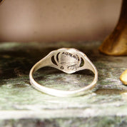 Vintage Sterling Silver Lapis Lazuli Heart Ring, Cut-Out Setting, Heart-Shaped Inlay Ring, Cobalt Blue Gemstone, Promise Ring, Size 8 1/2 US
