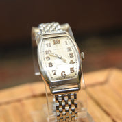 1924 Tiffany & Co. Longines 11.62N Tonneau .935 Silver Radium Dial Swiss Wrist Watch, 15 Jewel Movement, Keeping Time