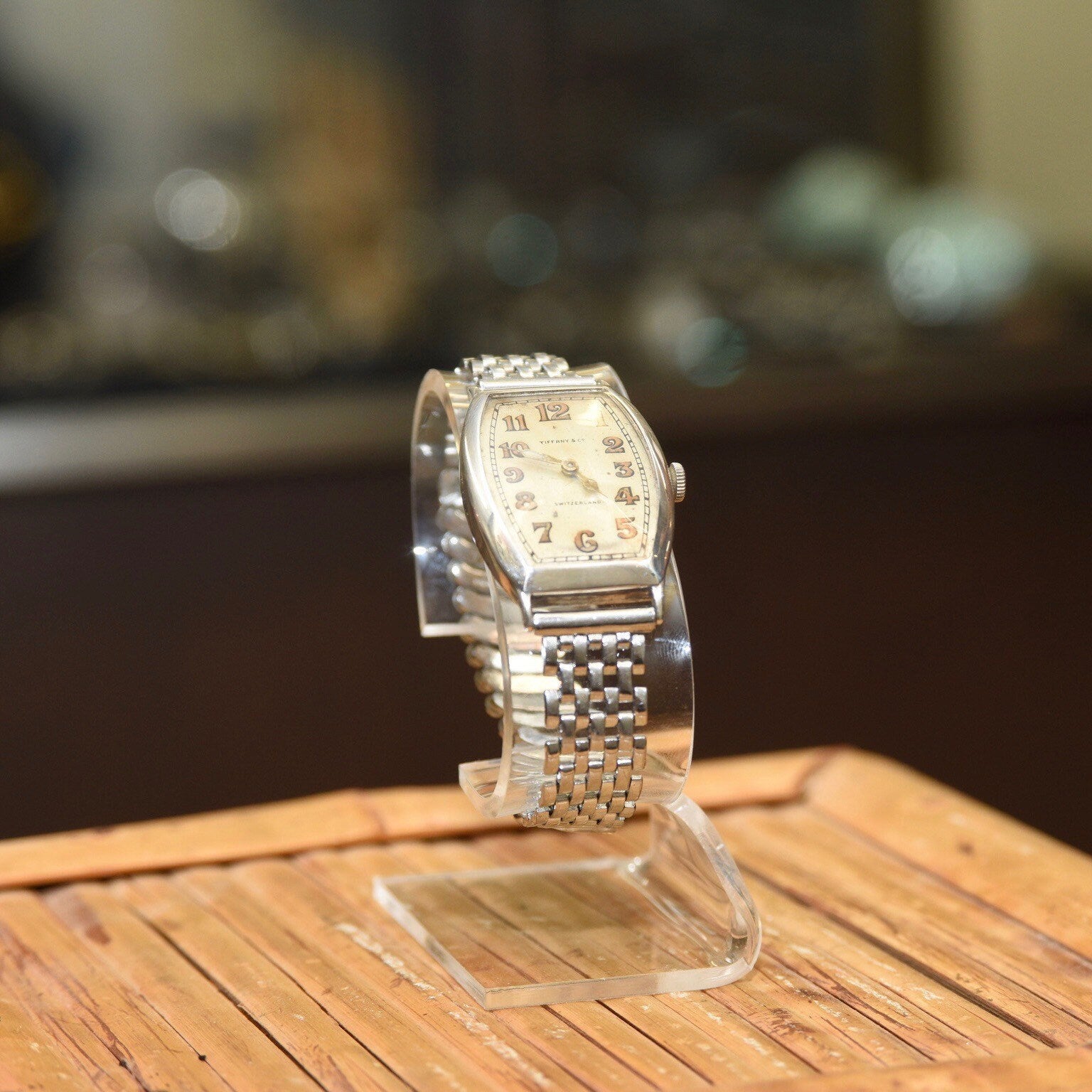 1924 Tiffany & Co. Longines 11.62N Tonneau .935 Silver Radium Dial Swiss Wrist Watch, 15 Jewel Movement, Keeping Time