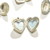 Vintage Engraved Sterling Silver Lockets, Double Sided, Intricate Etched Designs, Heart, Oval, Circle, Rectangle Lockets Pendant, 925