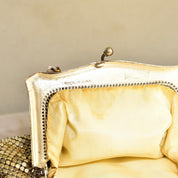 Vintage Whiting & Davis Co. Mesh Silver Evening Bag, Cute Sparkly Clutch/Coin Purse, Fancy Box Pouch, Upholstered Lining, Art Deco