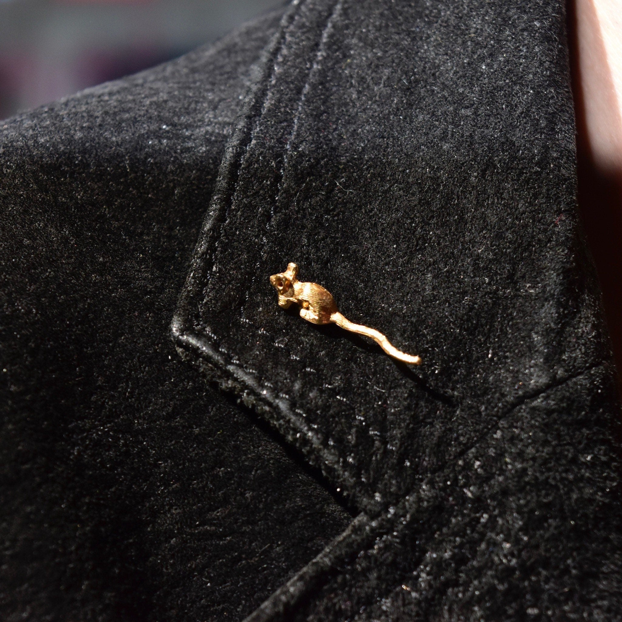 Rat Tie Tack, Miniature Gold Mouse Pin, Cute 585 Accessories
