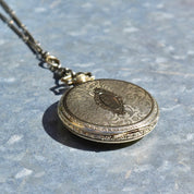 Antique South Bend STUDEBAKER 14K WG Filled Pocket Watch W/ Chain, Railroad Grade, 21 Jewel Movement, Decorative Etched Case, Working