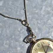 Antique South Bend STUDEBAKER 14K WG Filled Pocket Watch W/ Chain, Railroad Grade, 21 Jewel Movement, Decorative Etched Case, Working