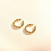 Gold Twist Hoops In 14K, Solid Yellow Gold Spiral Hoops, Chunky Statement Earrings, Vintage Jewelry, 40mm