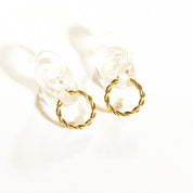 Gold Twist Hoops In 14K, Solid Yellow Gold Spiral Hoops, Chunky Statement Earrings, Vintage Jewelry, 40mm