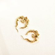 Vintage 14K Gold Irish Claddagh Hoop, Puffed Yellow Gold Hoops, Large Claddagh Symbol, Love, Loyalty, Friendship, 585 Gold Hoops, 33mm