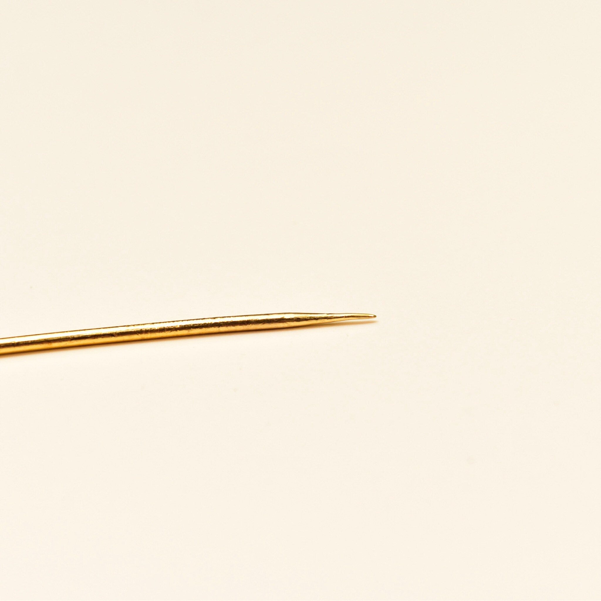 Edwardian Tiffany & Co. 18K Black Opal Stick Pin, Pear-Cut Gemstone, White Gold Setting, Yellow Gold Post, 2 3/4" L