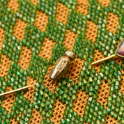 Edwardian Tiffany & Co. 18K Black Opal Stick Pin, Pear-Cut Gemstone, White Gold Setting, Yellow Gold Post, 2 3/4" L