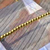 Vintage 14K Yellow Gold Beaded Choker Necklace, 4.25mm Gold Beads Strung On Foxtail Chain, Stacking Necklace, 585 Jewelry, 14" L
