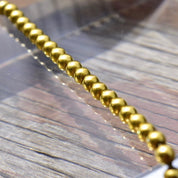 Vintage 14K Yellow Gold Beaded Choker Necklace, 4.25mm Gold Beads Strung On Foxtail Chain, Stacking Necklace, 585 Jewelry, 14" L