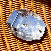 Vintage Hallmarked R. Martinez Sterling Silver Navajo Belt Buckle, Huge Hammered Silver Concho Buckle, Native American Old Pawn, 3 3/4"