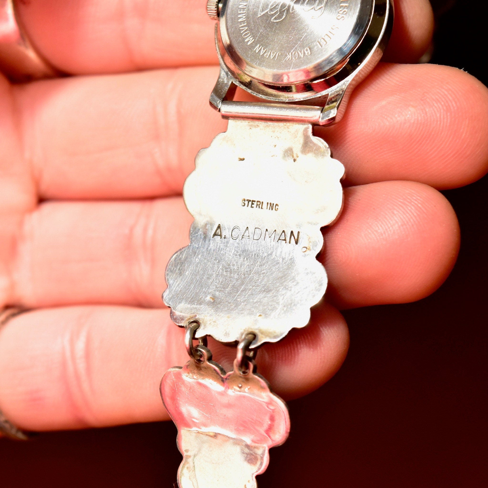Vintage Liberty 1911 Navajo A. Cadman Sterling Silver Lapis Lazuli Ladies Wrist Watch, Legacy Quartz Automatic Watch, Adjustable Bracelet