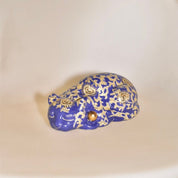 Vintage Japanese Kutani Moriage Porcelain Ceramic Sleeping Cat Figurine, Glazed Ceramic Cat Sculpture, 8.5"