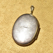 Vintage 1977 English Hallmarked Engraved Sterling Silver Locket Pendant, Joseph Smith and Sons, Art Nouveau Revival, 2 7/8" L