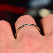 Vintage Minimalist 18K White Gold Wedding Band, Subtle Engraved Accents, 2mm Thick, Stacking Ring, Unisex Jewelry, Size 9 1/2 US