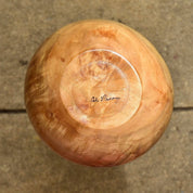 Vintage Signed Al Parry Figured Chestnut Vase, Decorative Wooden Vase, Contemporary Table Center Piece, 5.5" H