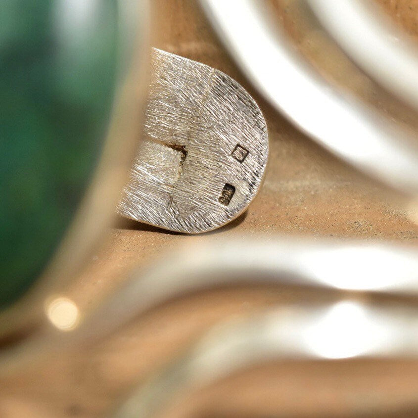 Vintage Modernist Sterling Silver Turquoise Cuff Bracelet, Adjustable, Natural Turquoise Cabochon, 925 Jewelry,