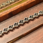 Vintage Lisa Jenks Sterling Silver Link Bracelet, Chunky Heavy Articulated Link Bracelet, Engraved Bead Design, Toggle Clasp, 7 1/2 L