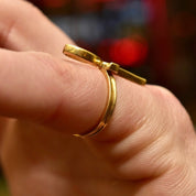 Vintage 14K Gold Ankh Ring, Egyptian Symbol Of Life, Solid Yellow Gold Ankh Ring, 585 Unisex Jewelry, Size 5 US