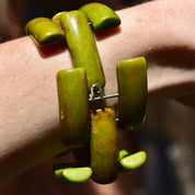 Vintage Chunky Green Bakelite Cuff Bracelet, Vintage Jewelry, Bakelite Jewelry, Marble Jewelry, Plastic, Green Bracelet